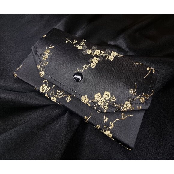 Vintage Honora Cultured Freshwater Pearls Necklace With Gold & Black Floral Sati - Picture 6 of 6